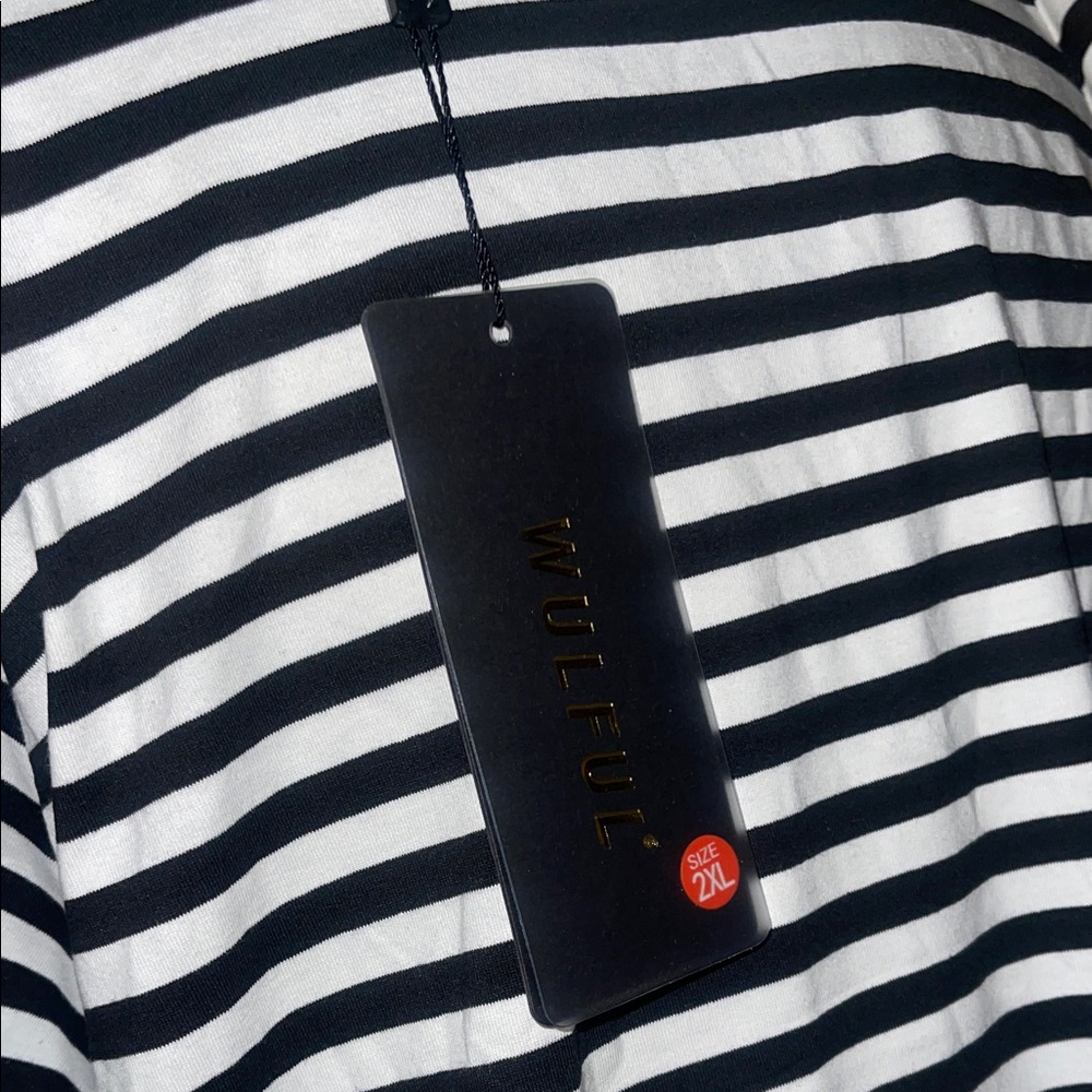 Wulful Striped Long Sleeve Tee with Red Highlights - Picture 3 of 3